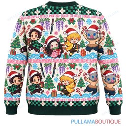 Demon Slayer Pastel Noel ugly christmas sweater