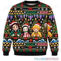 Demon Slayer Evergreen ugly christmas sweater