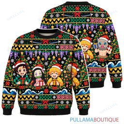 Demon Slayer Evergreen ugly christmas sweater
