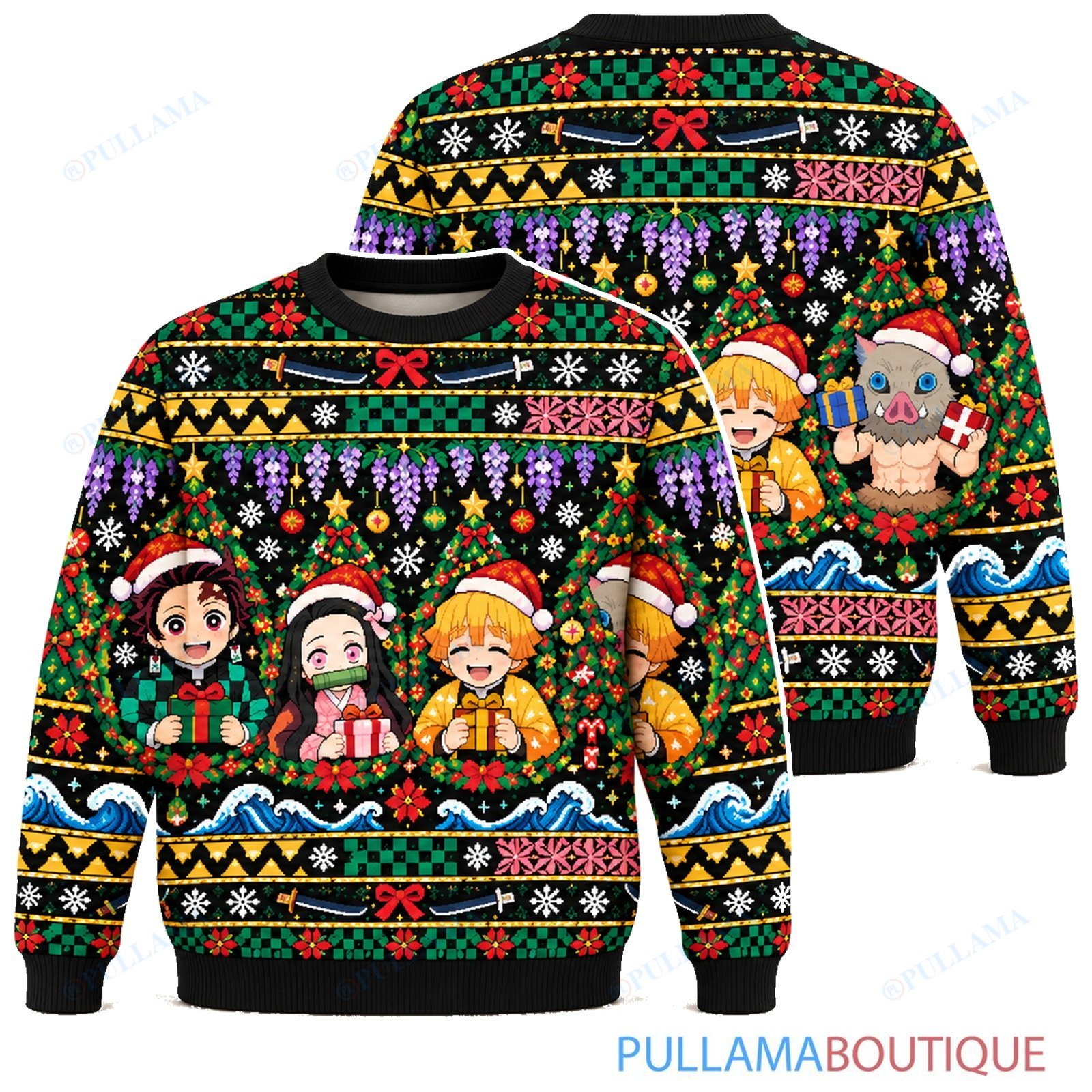 Demon Slayer Evergreen ugly christmas sweater