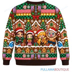 Demon Slayer Gingerbread ugly christmas sweater