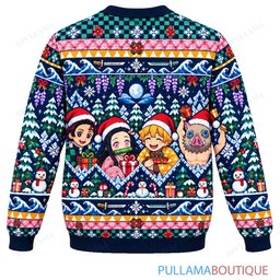 Demon Slayer Midnight Snow ugly christmas sweater