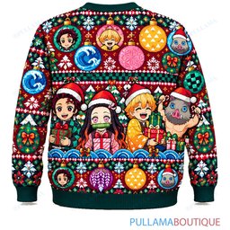 Demon Slayer Ornament Party ugly christmas sweater