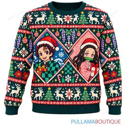 Demon Slayer Nordic Diamonds ugly christmas sweater