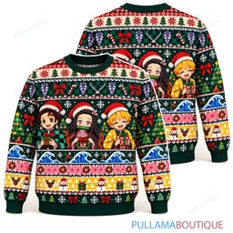 Demon Slayer Classic Nordic ugly christmas sweater
