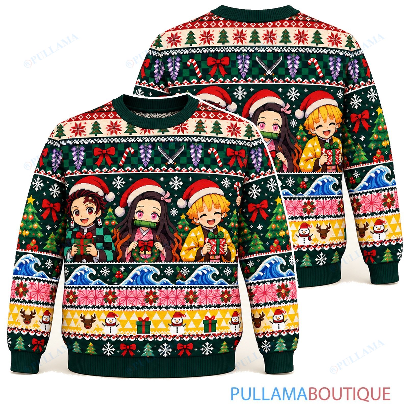 Demon Slayer Classic Nordic ugly christmas sweater