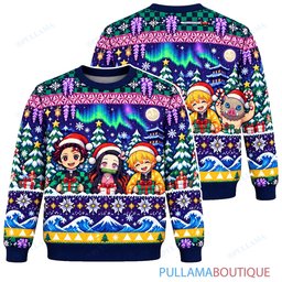 Demon Slayer Aurora ugly christmas sweater