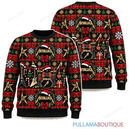 Metallica Tartan ugly christmas sweater