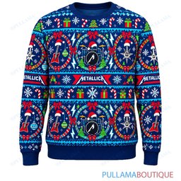Metallica Festive Ribbons ugly christmas sweater