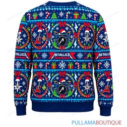 Metallica Festive Ribbons ugly christmas sweater