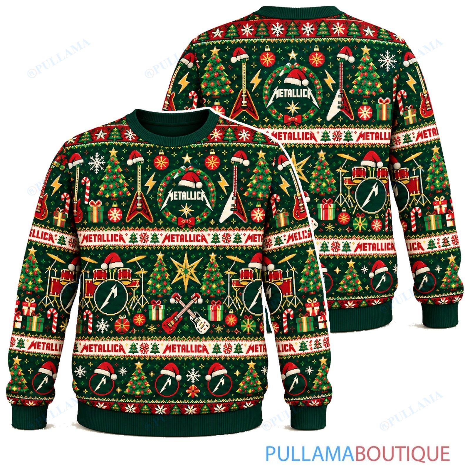 Metallica Festive Maximalist ugly christmas sweater