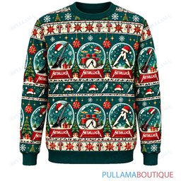 Metallica Snow Globe ugly christmas sweater