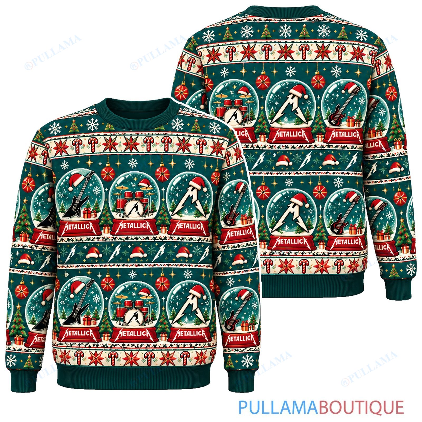Metallica Snow Globe ugly christmas sweater
