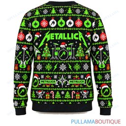 Metallica Electric Green ugly christmas sweater