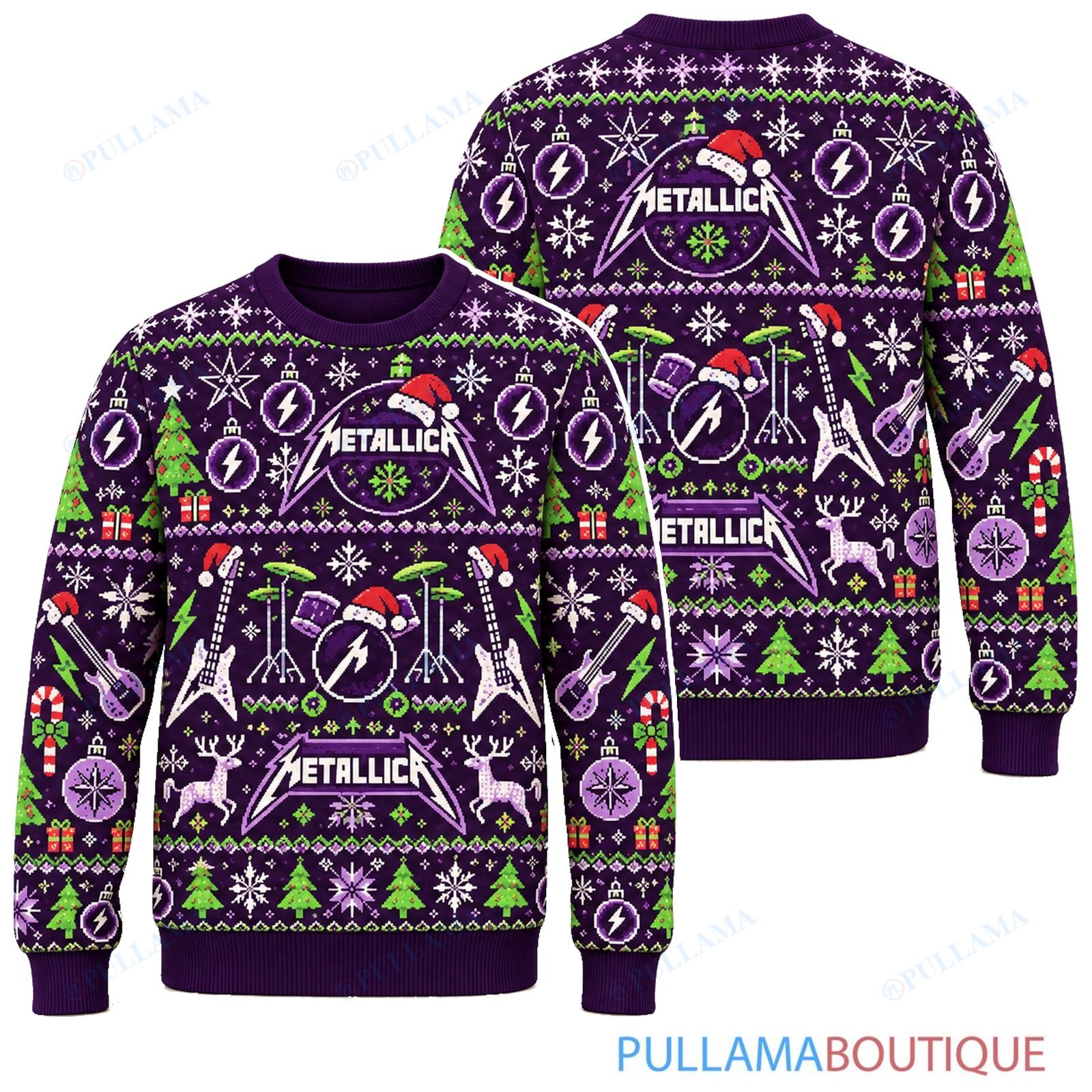 Metallica Purple Holiday ugly christmas sweater