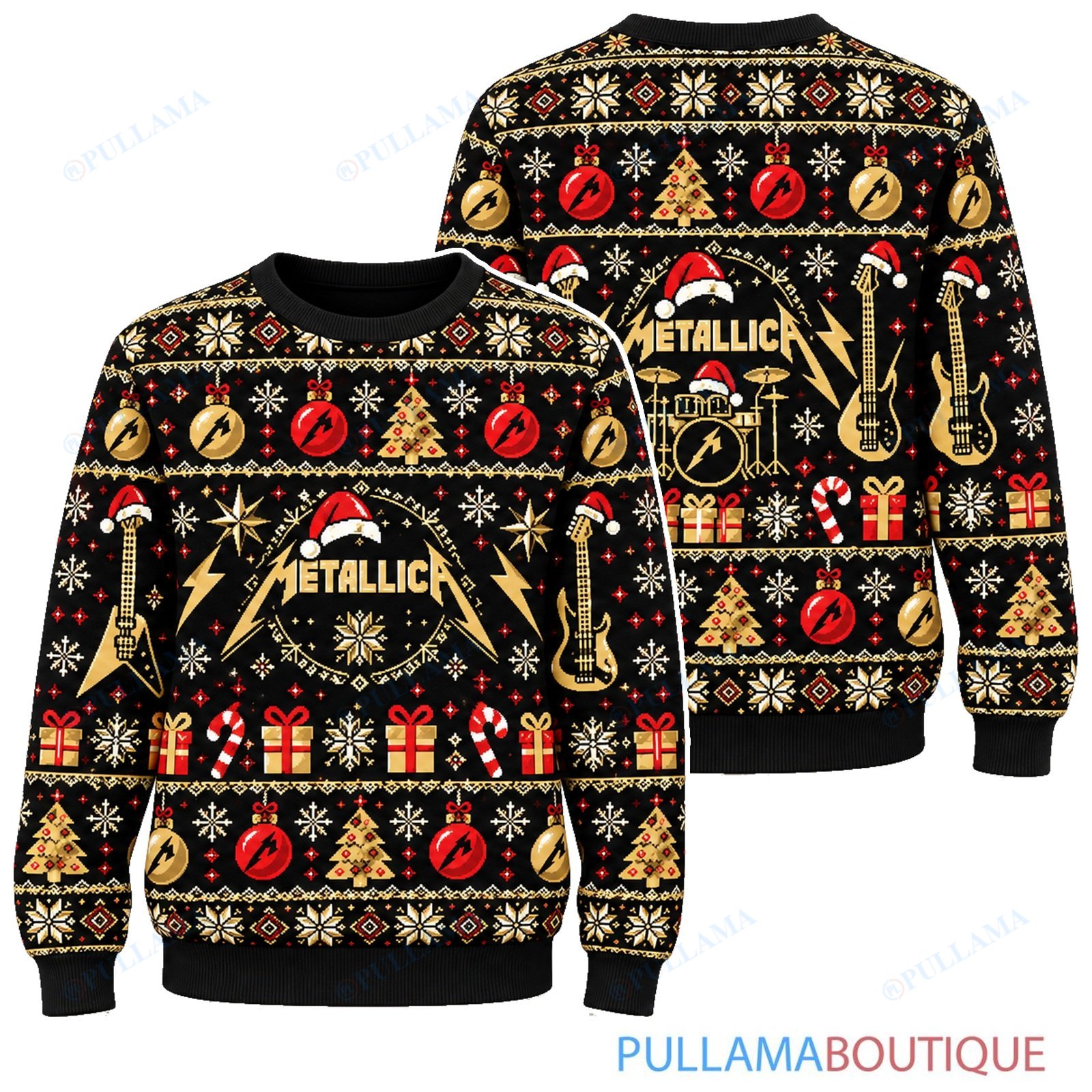 Metallica Black Gold ugly christmas sweater