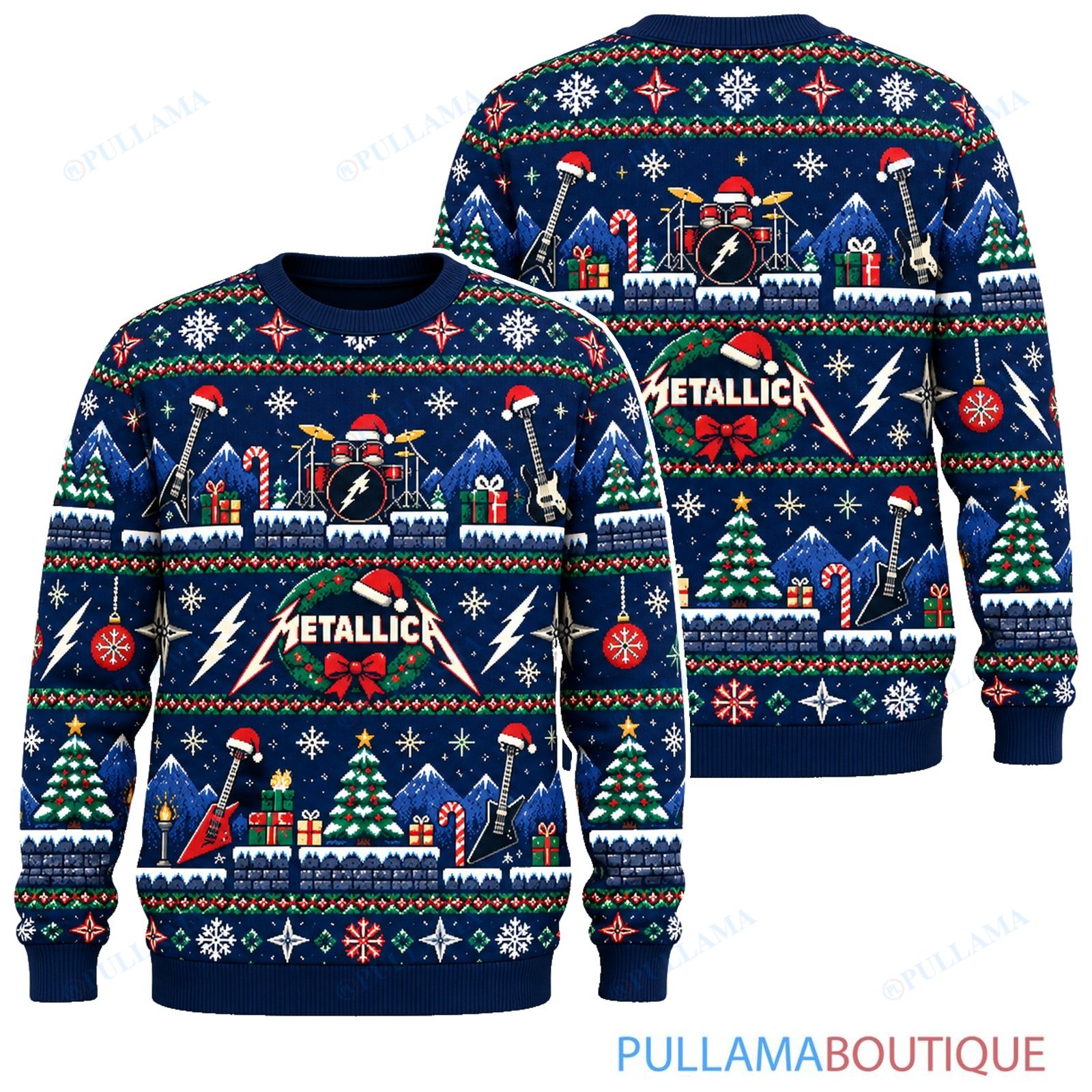 Metallica 8 Bit Quest ugly christmas sweater