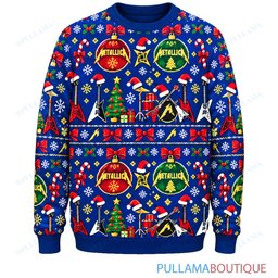 Metallica Gift Wrap ugly christmas sweater