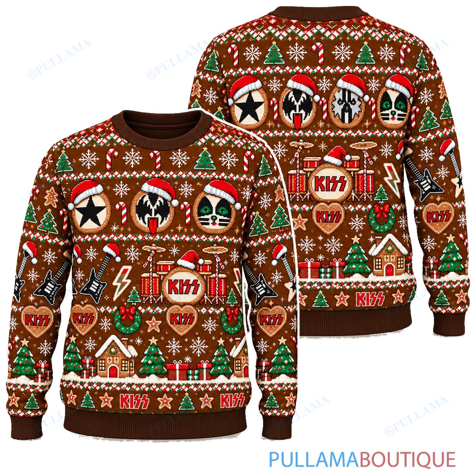 KISS Gingerbread ugly christmas sweater