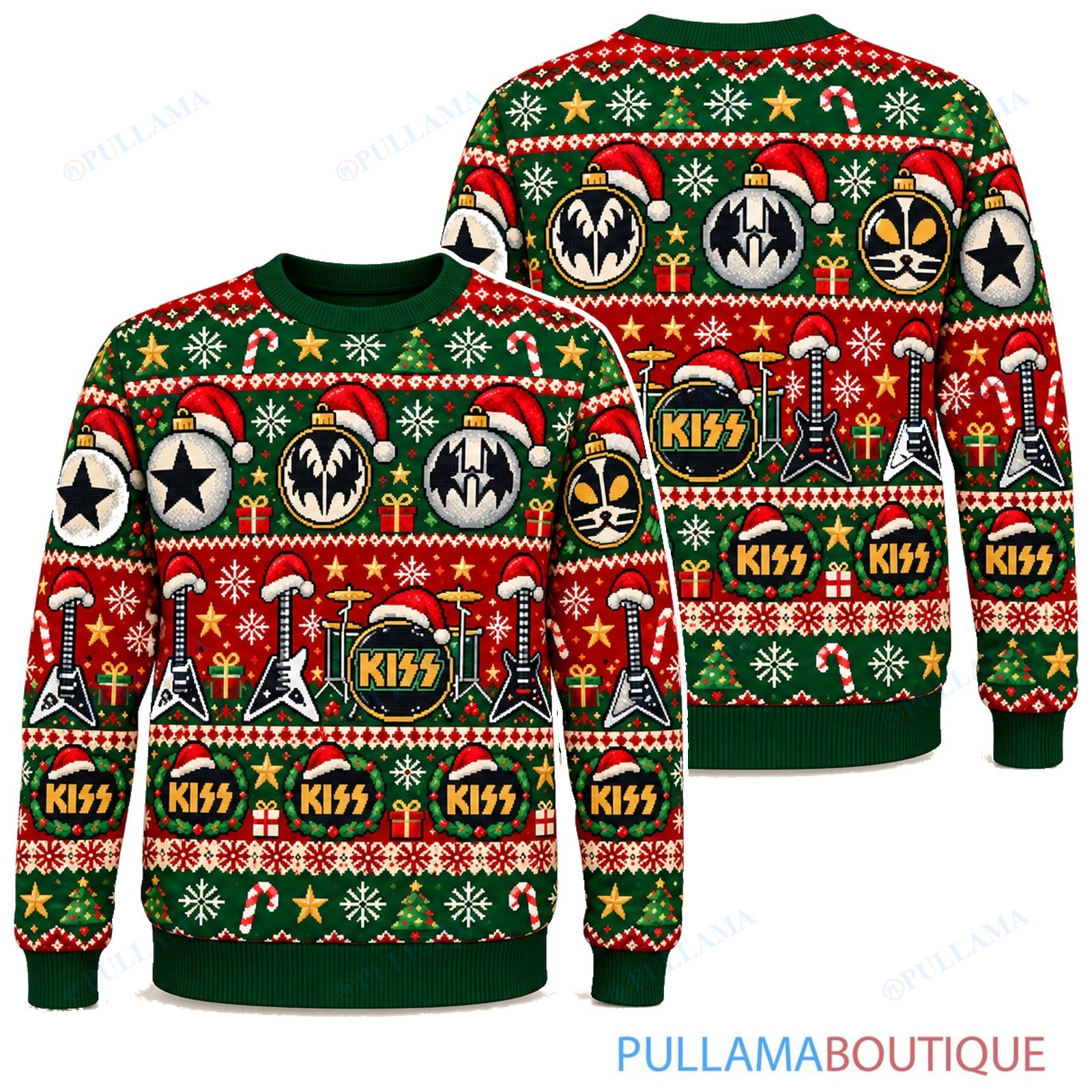 KISS Festive Maximalist ugly christmas sweater