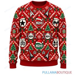 KISS Candy Cane ugly christmas sweater