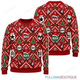 KISS Candy Cane ugly christmas sweater