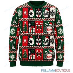 KISS Checkerboard ugly christmas sweater