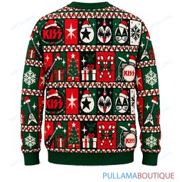 KISS Checkerboard ugly christmas sweater