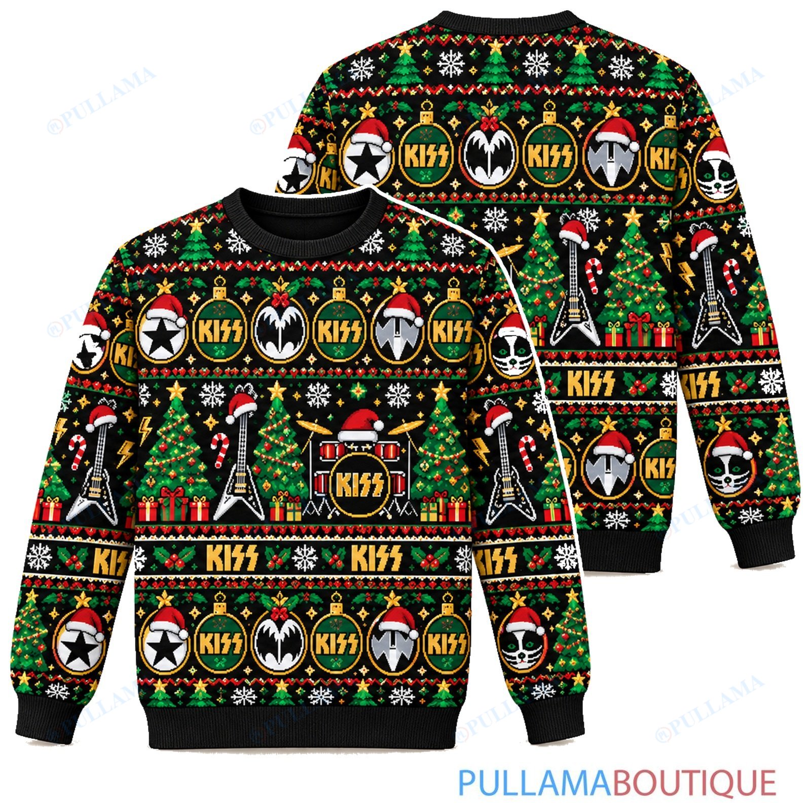 KISS Evergreen ugly christmas sweater