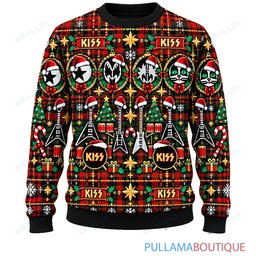 KISS Tartan ugly christmas sweater