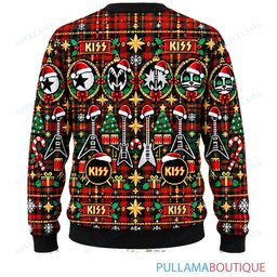 KISS Tartan ugly christmas sweater