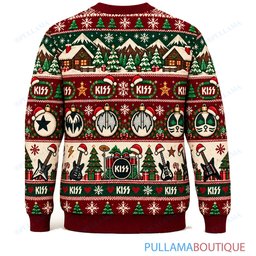 KISS Winter Cabin ugly christmas sweater