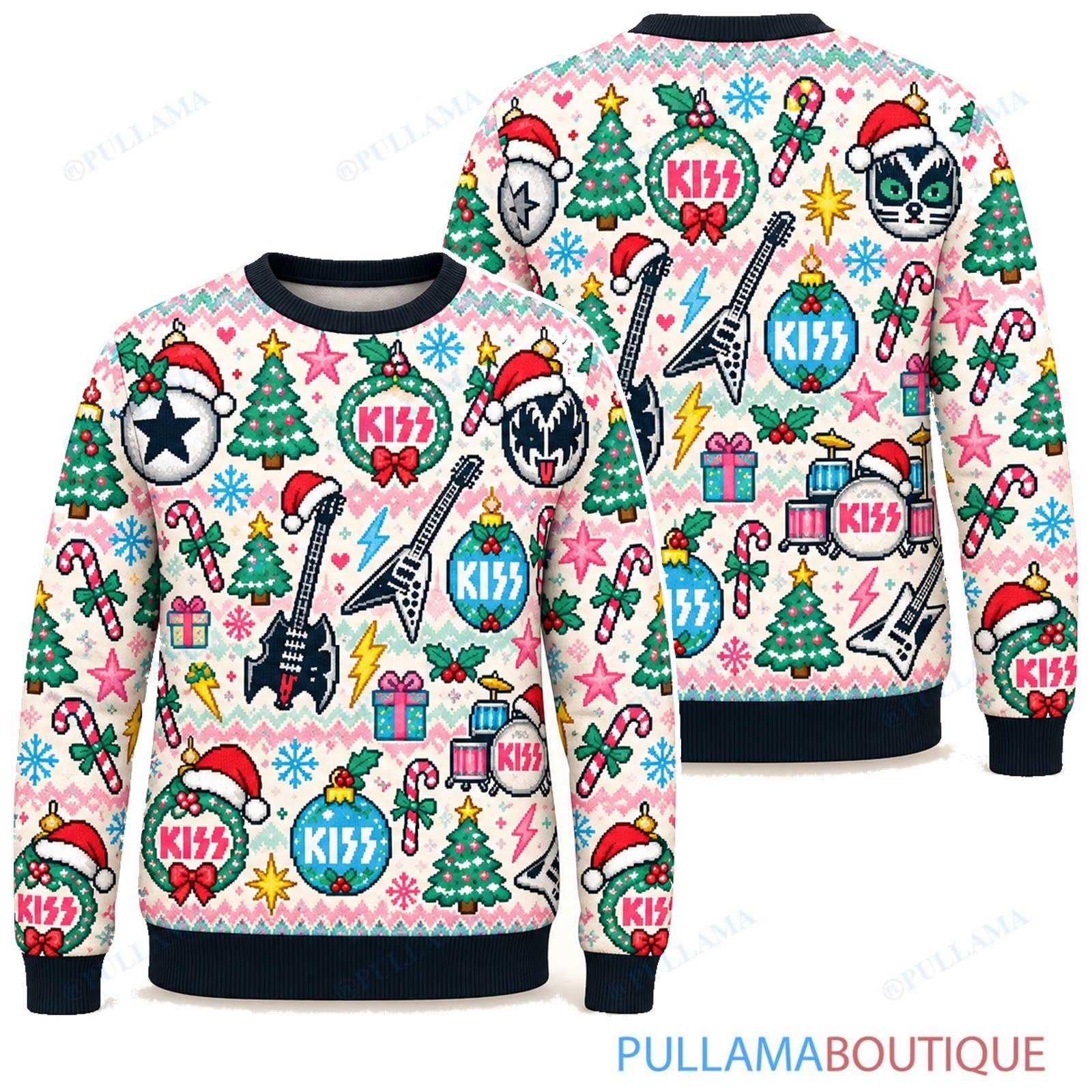 KISS Pastel Noel ugly christmas sweater