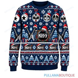 KISS Midnight Snow ugly christmas sweater