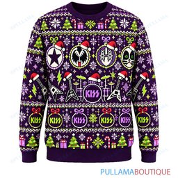 KISS Purple Holiday ugly christmas sweater