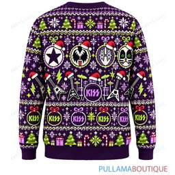 KISS Purple Holiday ugly christmas sweater