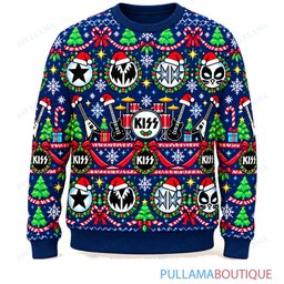 KISS Festive Ribbons ugly christmas sweater