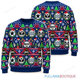KISS Festive Ribbons ugly christmas sweater