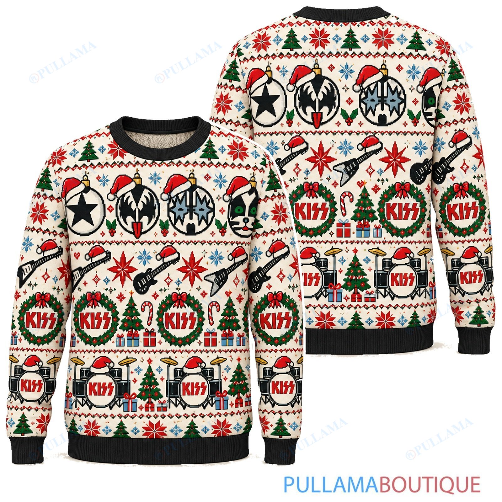 KISS Scandi Cream ugly christmas sweater