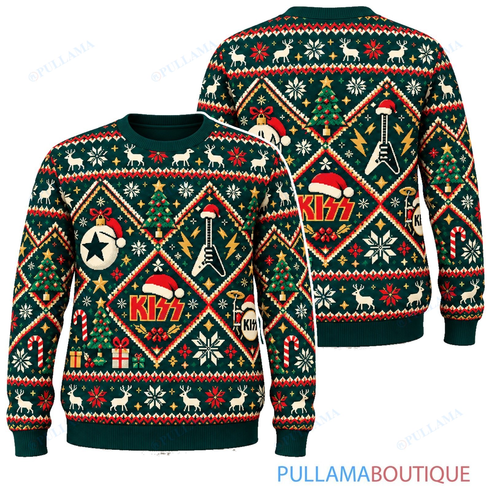 KISS Nordic Diamonds ugly christmas sweater