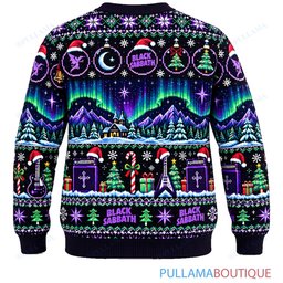 Black Sabbath Aurora ugly christmas sweater