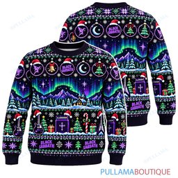 Black Sabbath Aurora ugly christmas sweater