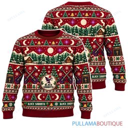Black Sabbath Winter Cabin ugly christmas sweater