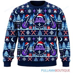 Black Sabbath Midnight Snow ugly christmas sweater