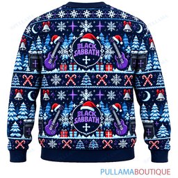Black Sabbath Midnight Snow ugly christmas sweater
