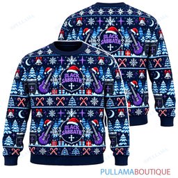 Black Sabbath Midnight Snow ugly christmas sweater