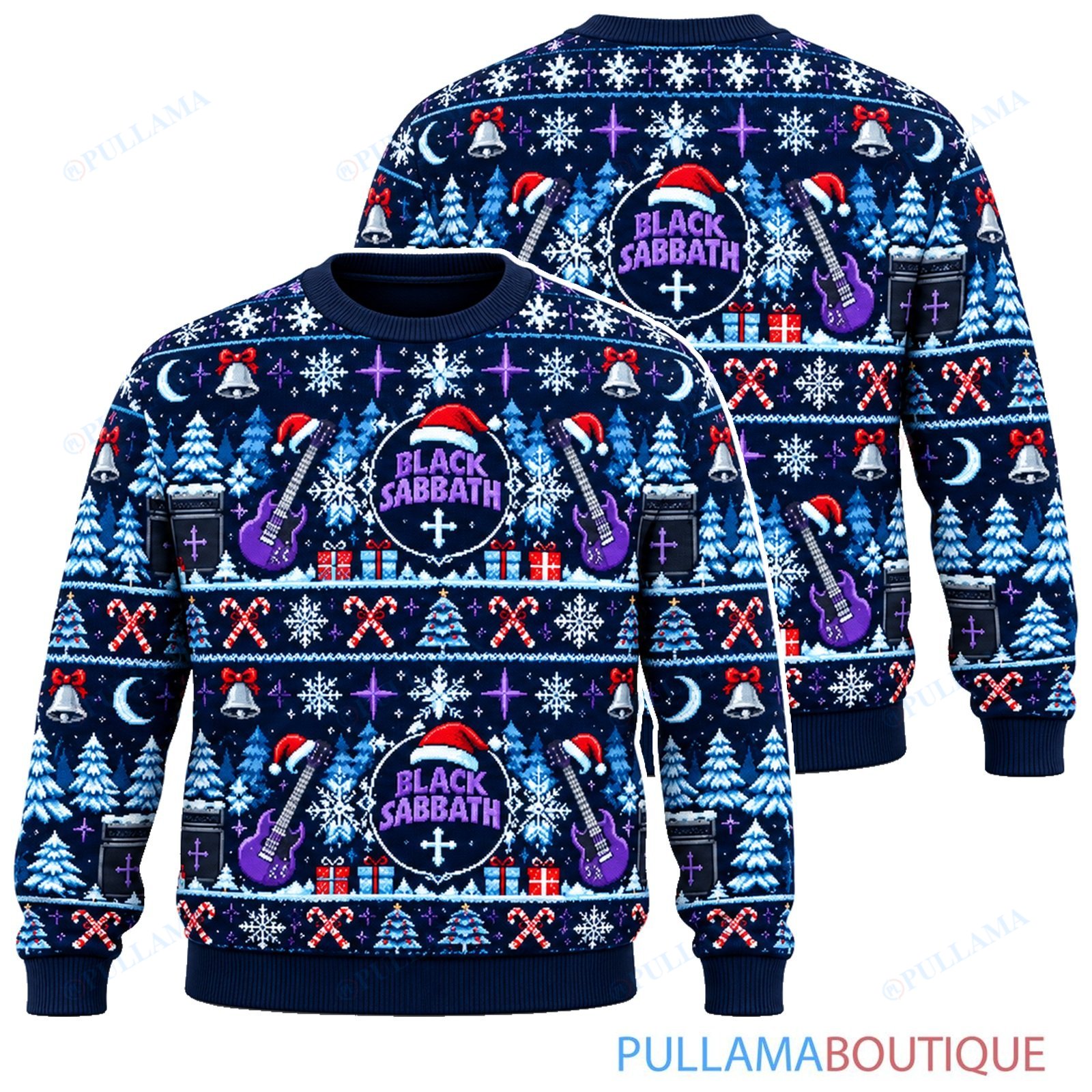 Black Sabbath Midnight Snow ugly christmas sweater