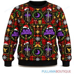 Black Sabbath Tartan ugly christmas sweater