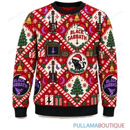 Black Sabbath Candy Cane ugly christmas sweater