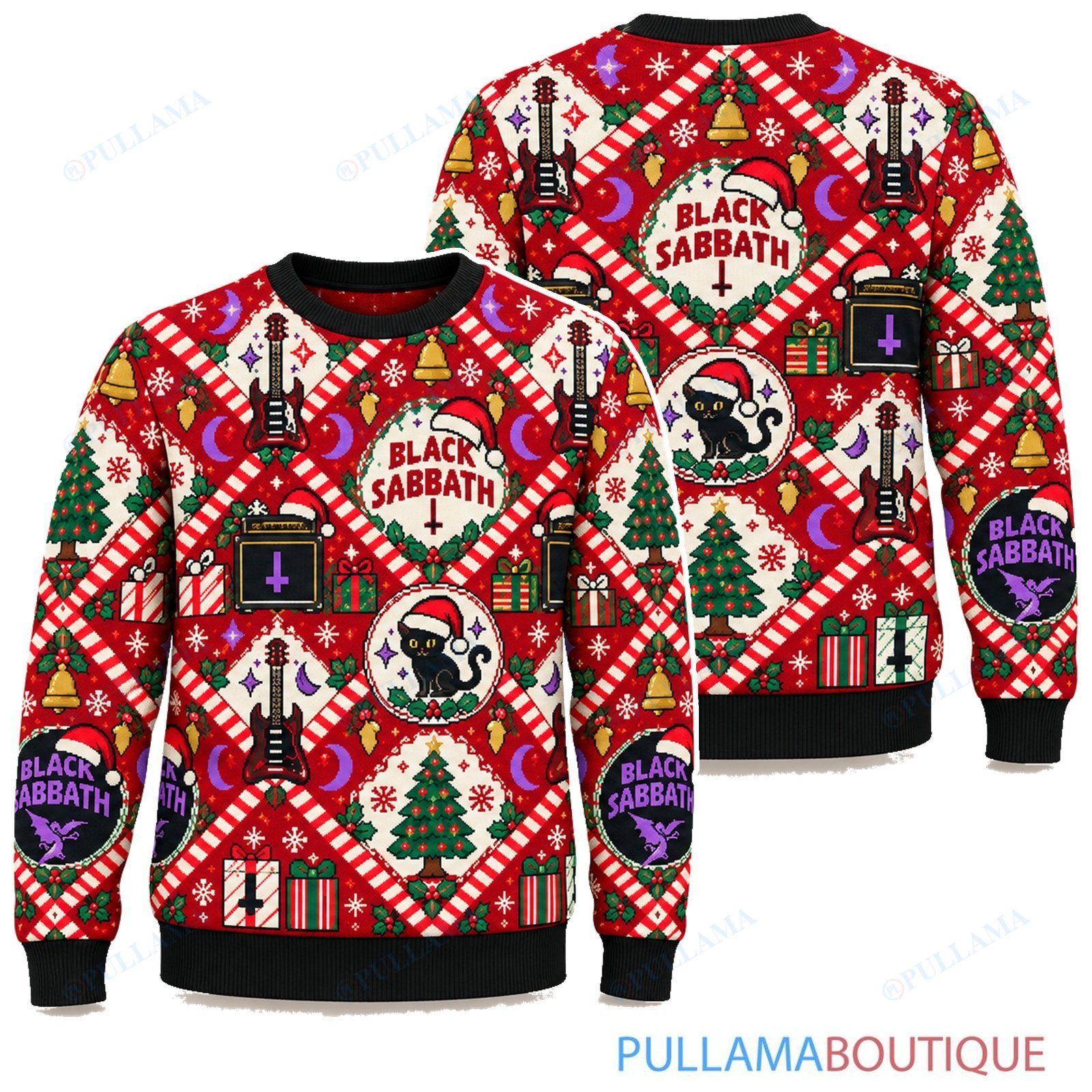 Black Sabbath Candy Cane ugly christmas sweater
